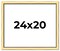 24x20 Simple Gold Picture Frame - UV Acrylic, Foam Board Backing, Hanging Hardware